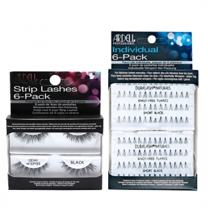 6 packs strip lashes - natural demi pixies black