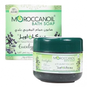 a natural black moroccan soap with eucalyptus oil - 250ml