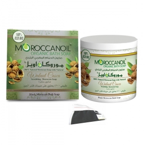 moroccan organic bath soap with walnut casca  1000 ml