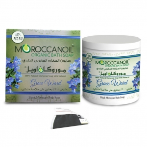 a natural black moroccan soap with grace ward 250 ml